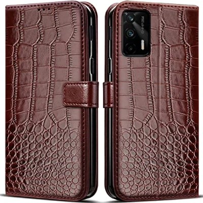 Afbeelding van Hoesje voor Realme GT 5G Hoes,Standfunctie,Kaartenvak,Siliconen beschermhoes,klaphoes telefoonhoesje Case Cover 5G(6.43&quot;)