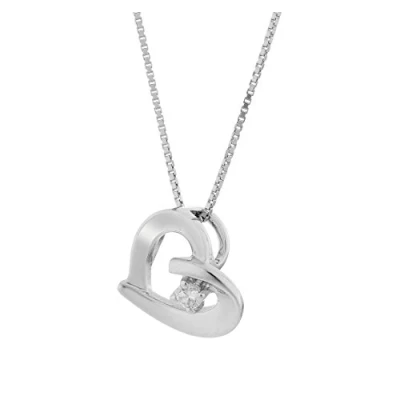 Afbeelding van Orphelia ZH 7370 Hanger Hart + ketting Zilver 925 Zirconium 40 cm