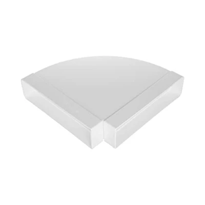 Afbeelding van Vent Systems 220 x 55 mm horizontale rechthoekige buisboog voor buisaansluiting. Hoek: 90 Ventilatiesysteem, verwarming, koeling.
