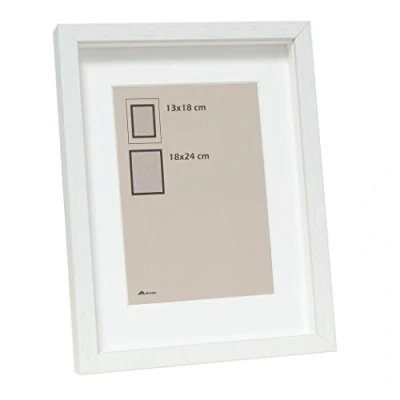 Afbeelding van Deknudt Frames Fotolijst wit met passe partout 13x18 cm / 18x24