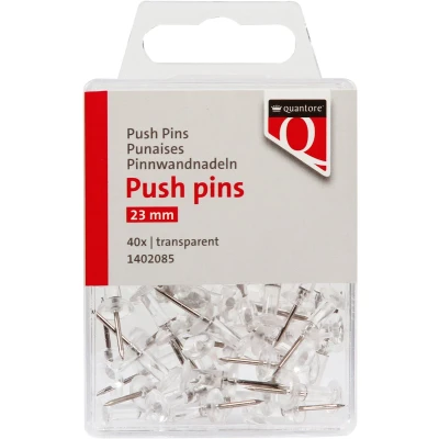 Afbeelding van Push pins Quantore transparant 40 stuks Blister a stuk 10