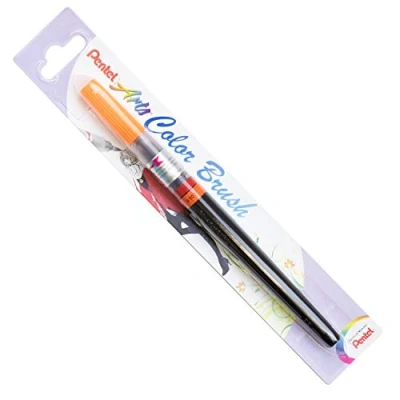 Afbeelding van Pentel XGFL 107X Colour Brush unieke penseelstift gevuld met aquarelinkt, oranje, 1 stuk, 17,5 x 1,3 cm