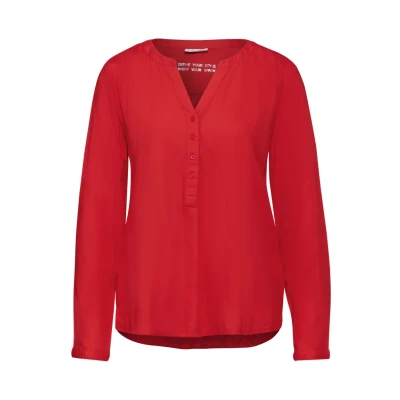 Afbeelding van Street One Unifarbe Blouse, Dames, Maat: 34, Rot
