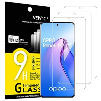 Afbeelding van NEW&#039;C 3 Stuks, Screen Protector voor OPPO Reno 8 Pro 5G, Gehard Glass Schermbeschermer Film 0.33 mm ultra transparant, resistent