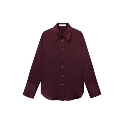 Afbeelding van Mango Overhemdblouse, Dames, Maat: XXL, Bordeaux