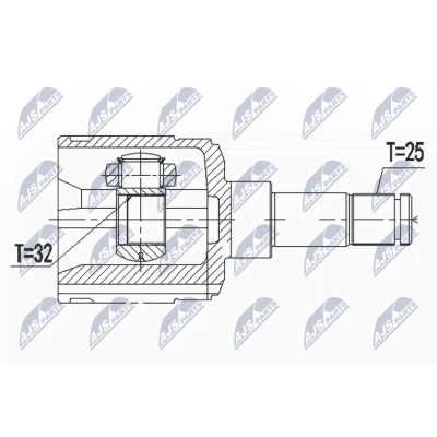 Afbeelding van Homokineet reparatie set, aandrijfas NTY NPW CH 024