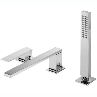 Afbeelding van Tres Slim Badmengkraan voor randset met handdouche Chroom 20216101