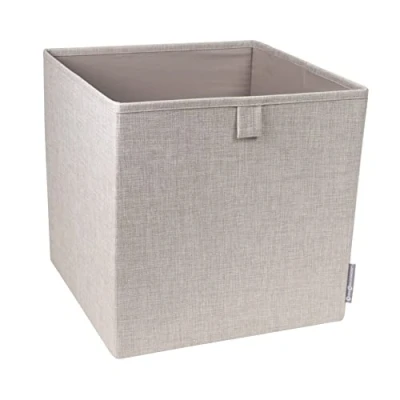 Afbeelding van Bigso Box of Sweden Dobbeldoos voor het rek de kast, grote opbergdoos kleding, speelgoed, kantoorbenodigdheden enz. Opvouwbare opbergbox van polyester en karton, beige
