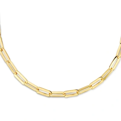 Afbeelding van zilver verguld (geel) collier paperclip plat 5,2 mm 42 + 4 cm 2102935 horloge Goudkleur 46