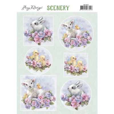 Afbeelding van Spring Animals Push Out Scenery by Amy Design