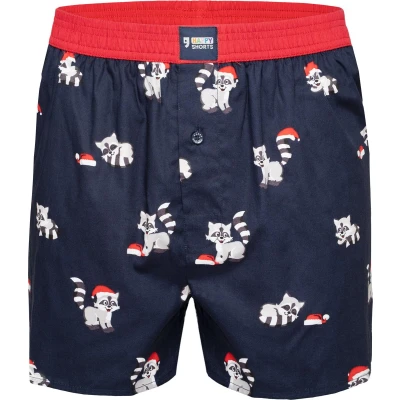 Afbeelding van Happy Shorts X Heren Wijde Boxershort Met Binnenbroek Kerst Wasbeer Print Maat XL