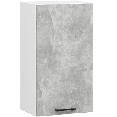 Afbeelding van Keukenkast modulaire OLIWIA W40 met 1 Deur / Hangkast Bovenkast AKORD Furniture Factory Wit Beton Grijs 40 x 72 30 cm