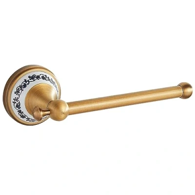 Afbeelding van Toiletpapierhouder, badkamer toiletpapier rolhouder antiek brons messing wandmontage hardware accessoires, porselein ontwerp