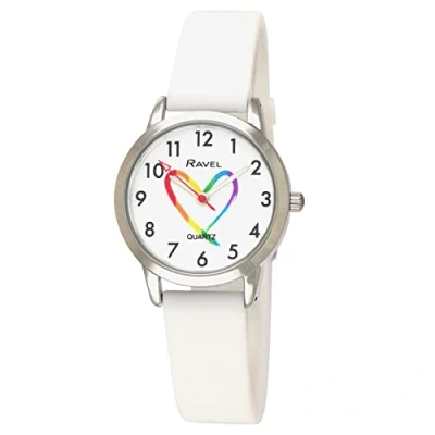 Afbeelding van Ravel Unisex Regenbooghorloge van Siliconen (Horlogekast 37 cm) Analoge Kwarts R1812.4M Wit/Regenboog Wijzerplaat