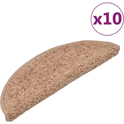 Afbeelding van vidaXL Trapmatten 10 st 56x17x3 cm beige