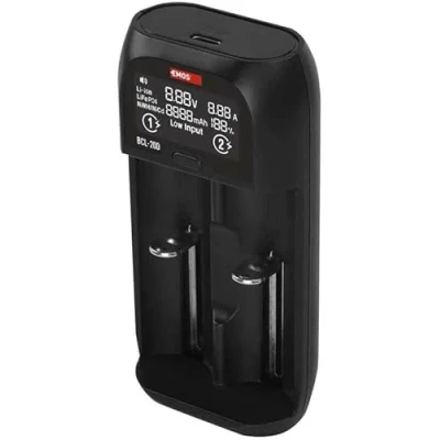 Afbeelding van EMOS Universele batterijlader voor AAA, AA, C, SC accu/smart oplader Li ion, LiFePO4, NiMH, NiCd batterijtypes + USB kabel 5 V/2 A N9221