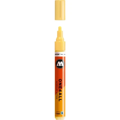 Afbeelding van Molotow ONE4ALL 4mm Acryl Marker Pastel Geel Geschikt voor vele oppervlaktes zoals canvas, hout, steen, keramiek, plastic, glas, papier, leer...