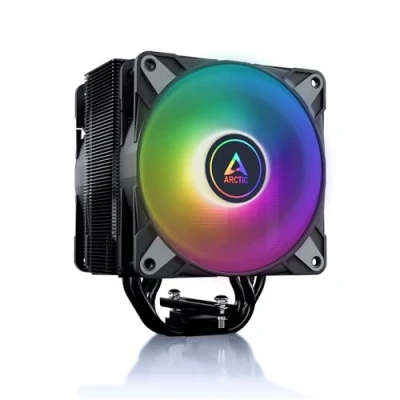 Afbeelding van ARCTIC Freezer 36 A RGB Single Tower CPU koeler met push pull en ARGB, Twee drukgeoptimaliseerde 120 mm P ventilatoren, Hydrodynamisch glijlager, 2002000 rpm, 4 Heatpipes, incl. MX 6 Zwart