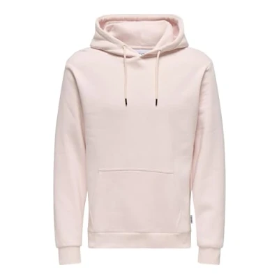 Afbeelding van ONLY &amp; SONS Capuchontrui voor heren, normale snit, sweatshirt met capuchon, Barely pink., M