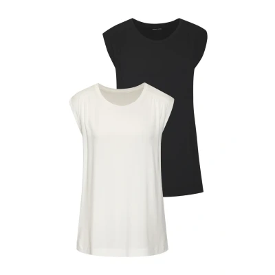Afbeelding van Lascana PACK OF 2 Tshirt basic, Dames, Maat: 32/34, Schwarz creme