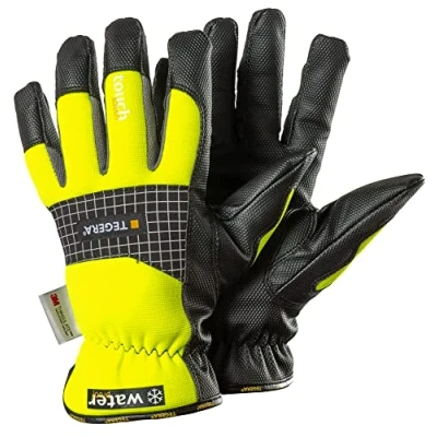 Afbeelding van Handschoen Tegera 9128 Zwart Geel, Microthan Maat 11 per 6