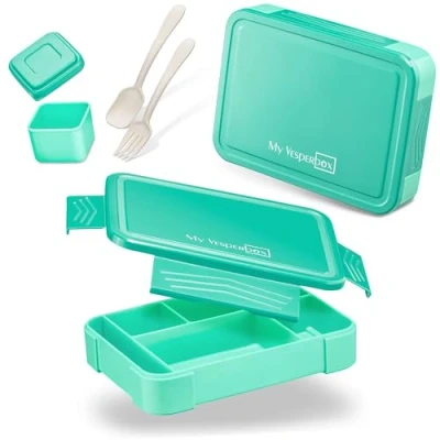 Afbeelding van My Vesperbox Lite Bento Box, lunchbox voor kinderen; extreem sterke broodtrommel; ideaal de kinderopvang en school (turquoise)