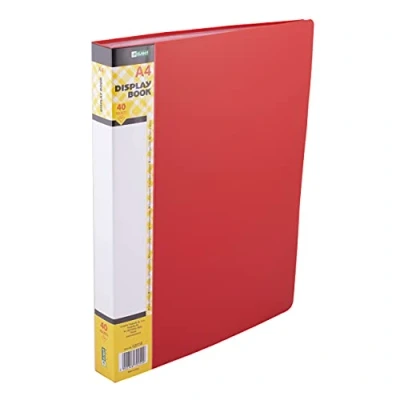 Afbeelding van D.RECT Showmap, PP, A4, 40 hoezen, solide zichtmap, presentatiemap, aanbiedingsmappen, rood