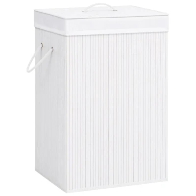 Afbeelding van Wasmand met 1 vak bamboe wit