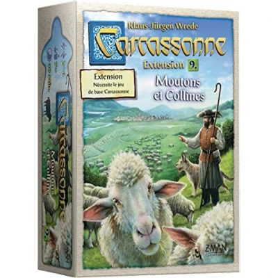 Afbeelding van Z Man Games Carcassonne uitbreiding, 9 schapen en heuvels, gezelschapsspel, vanaf 7 jaar, voor 2 tot 6 spelers, 40 minuten