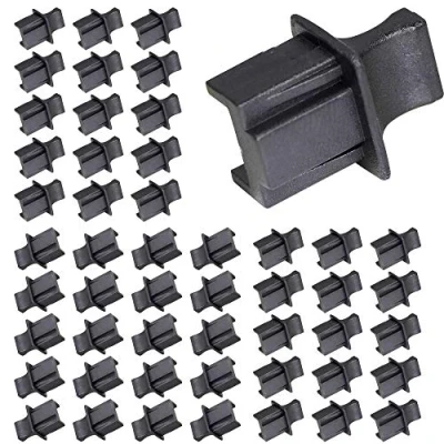 Afbeelding van Ethernet Hub Poort RJ45 Anti Stof Cover Cap Protector Door FENGQLONG 50 Stks Zwart