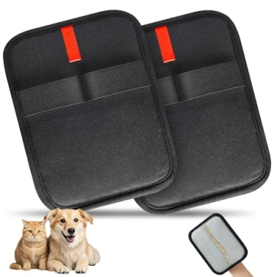 Afbeelding van INABULETWO 2 Stks Statische Pet Hair Remover Handschoenen, Herbruikbare Elektrostatische Huisdier Kat Hond Ontharing Verzorging Handschoenen Borstel Tool voor Bank, Meubels, Tapijt, Autostoel