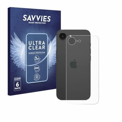 Afbeelding van Savvies Screenprotector voor Apple iPhone 16e (Achterkant) Folie Beschermfolie transparant (6 Stuks)