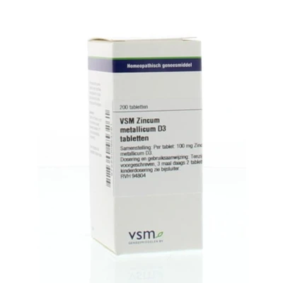 Afbeelding van Vsm Zincum metallicum D3, 200 tabletten