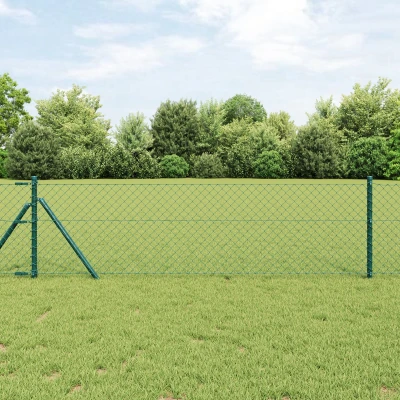 Afbeelding van vidaXL Ketenlink Hek Groen 0.6x25 m Staal