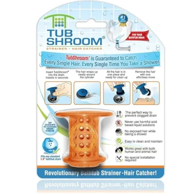 Afbeelding van TubShroom Bad Drain Protector Haarvanger Zeef Snare Silicone Oranje Standaard