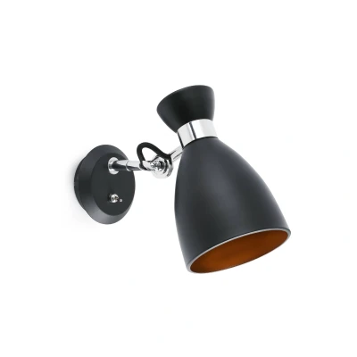Afbeelding van FARO BARCELONA Wandlamp Retro met schakelaar, zwart