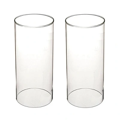 Afbeelding van glazen cilinder zonder bodem voor kaarsen, orkaan kaarsenhouder, glas, open buis, groot, van borosilicaatglas, diameter 7,5 cm/8,5 cm/9,5 cm, hoogte 20,3 cm
