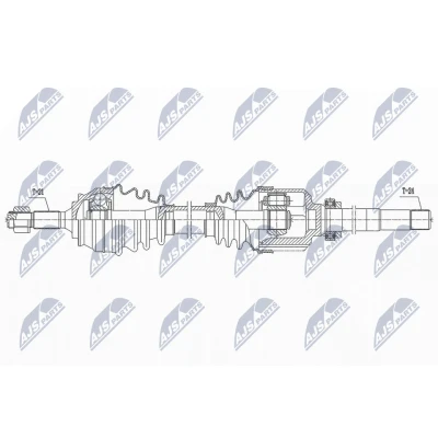 Afbeelding van NTY NPW CT 135 Aandrijfas Vooras rechts Manuele versnelling, automatische bediening CITROЁN: C4 II Cactus 1.2 PureTech 130, 1.5 BlueHDi 100