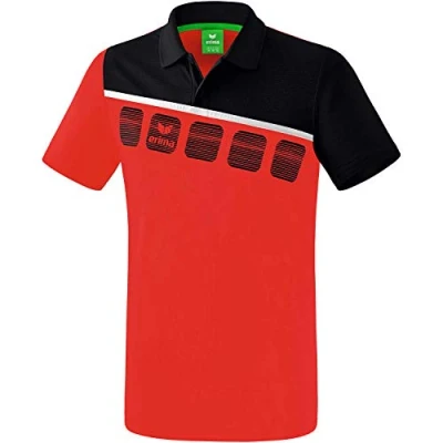 Afbeelding van Erima 5 C polo rood/zwart/wit 34 / 140