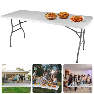 Afbeelding van Cheqo Inklapbare Tafel Klaptafel Campingtafel Vouwtafel Buiten Opvouwbaar Camping &amp; Tuin