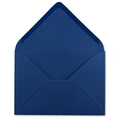 Afbeelding van 50 DIN C6 enveloppen nachtblauw 11,4 x 16,2 cm 120 g/m² natte plakrand briefhoezen zonder venster voor uitnodigingen van uw glüxx agent