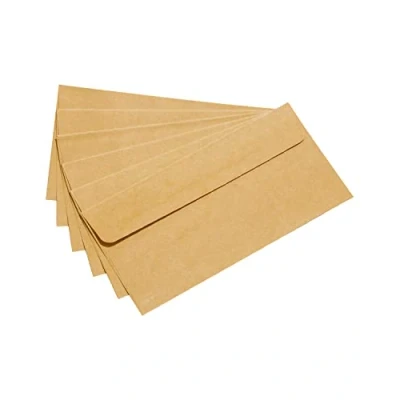 Afbeelding van Noa Home Deco kraftpapier enveloppen, enveloppen (100 stuks) van vintage 80 g/m² (DIN DL 220 x 110 mm)