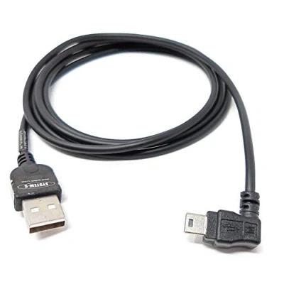 Afbeelding van System S 140 cm USB 2.0 kabel voor A naar Mini B 5 pins hoekstekker 90 graden links