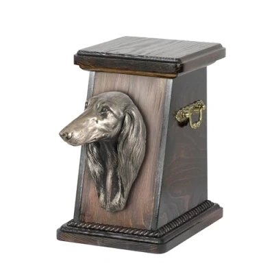 Afbeelding van Elegante urn hond voor hondenas met beeld van Saluki, Perzische Greyhound en meer