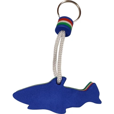 Afbeelding van Drijvende Sleutelhanger Drijver Drijvend Boot Watersport Haai Blauw