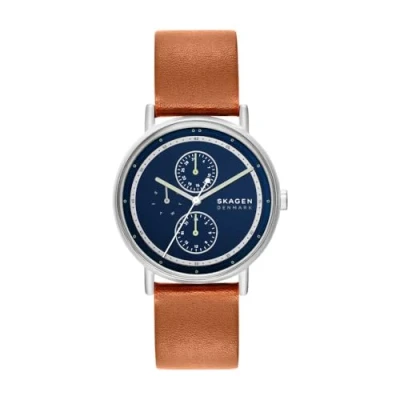 Afbeelding van Skagen Heren Analoge Quartz Horloge met Lederen Band SKW6943