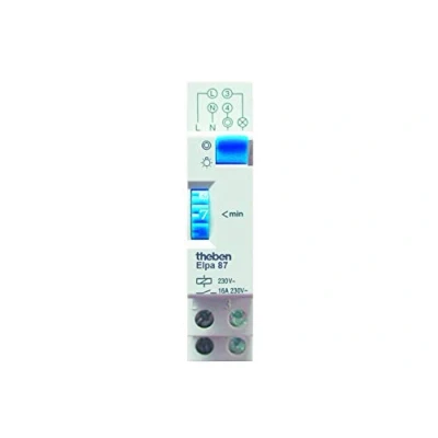 Afbeelding van Theben ELPA 87 traplicht tijdschakelaar trappenhuis tijdschakelaar, DIN rail, elektromechanisch, schakelklok, 0870002