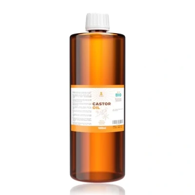 Afbeelding van 1000 ml BIO Ricinusolie + Koudgeperst. Castorolie antioxidant, gaat veroudering tegen. Hydraterende lichaamsolie Droge huid en haarolie. puur natuurlijk.