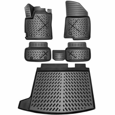 Afbeelding van ELMASLINE 3D rubberen matten &amp; kofferbakbekleding set voor Dacia Jogger 2022 2024 vloermatten accessoires