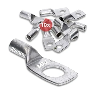 Afbeelding van 10 stuks Kalitec HR25 14 standaard buiskabelschoenen 25mm² M14 I zonder kijkgat Made in Germany